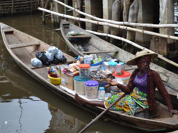 marché sur l'eau au Bénin 